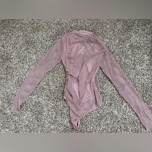 Free People Pink Mesh Bodysuit